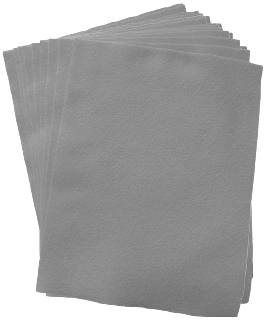 12 Pack Gray Felt Sheets, 9 x 12