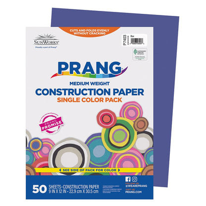 Pacon Construction Paper 9 x 12, Blue, 50 Sheets